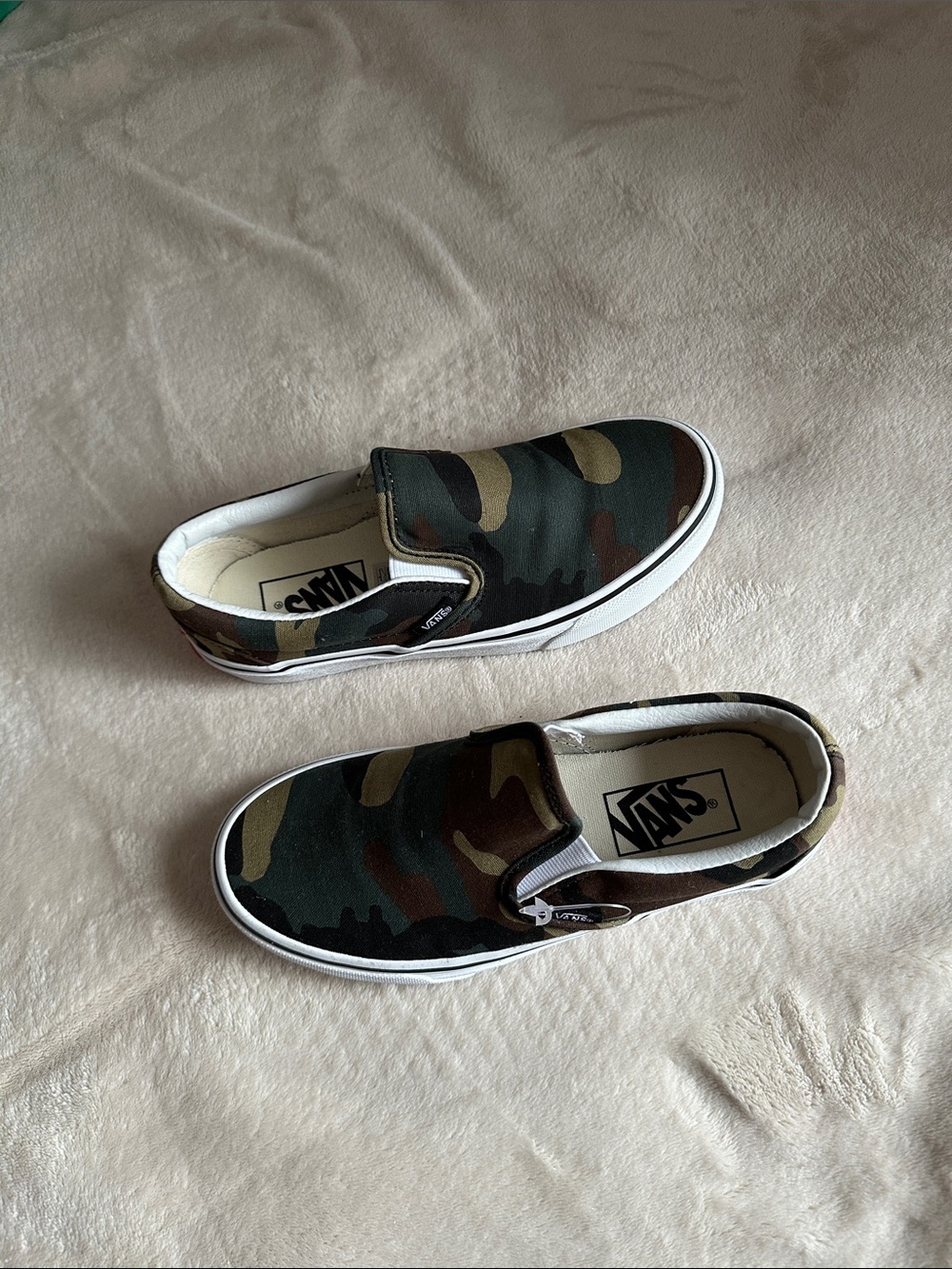 Vans Slip-On Sneakers - Camouflage Green/Brown W5 M3.5 NWT